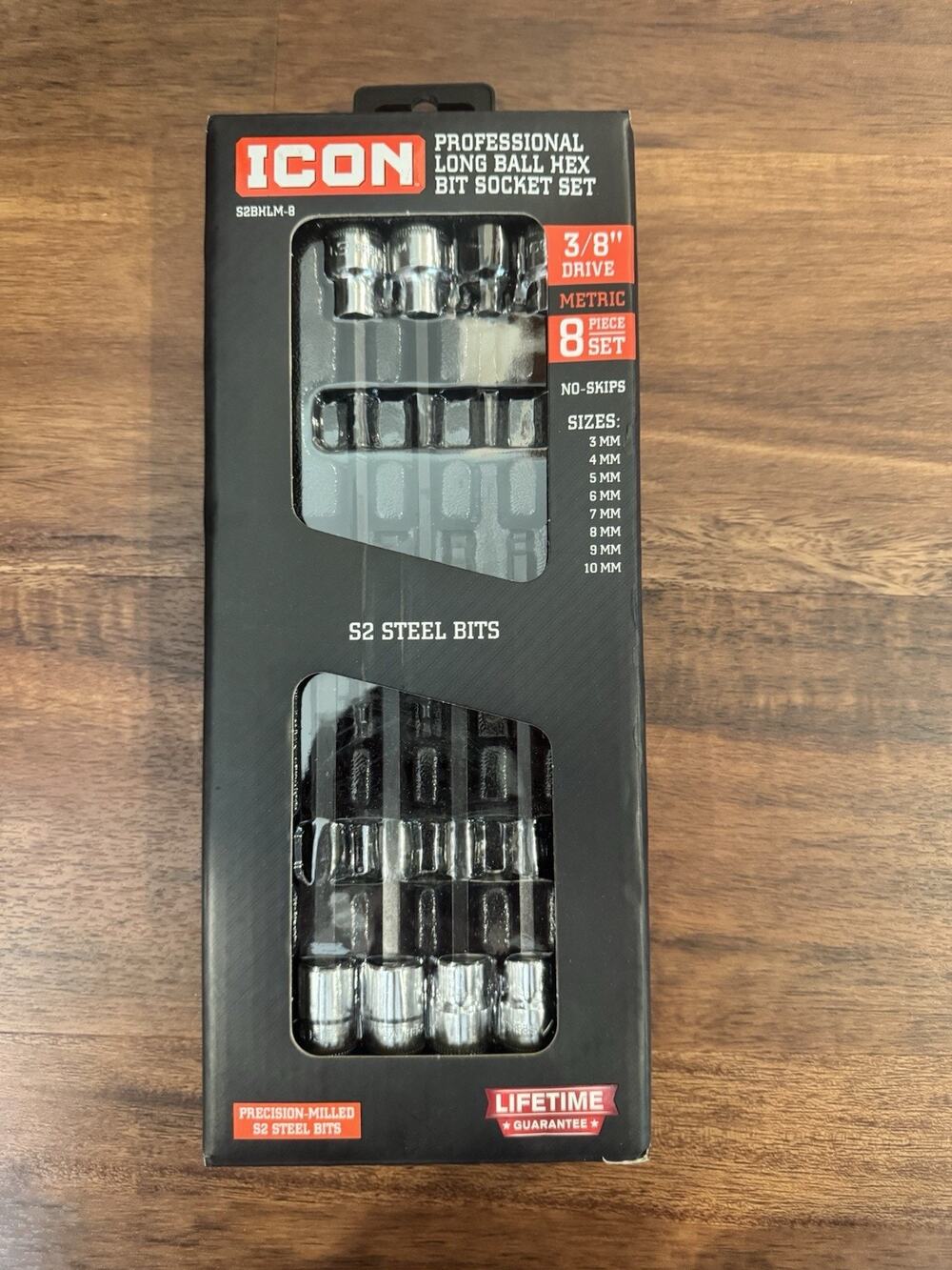 ICON Professional Long Ball Hex Bit Socket Set 3/8” Drive Metric 7pc S2 Steel